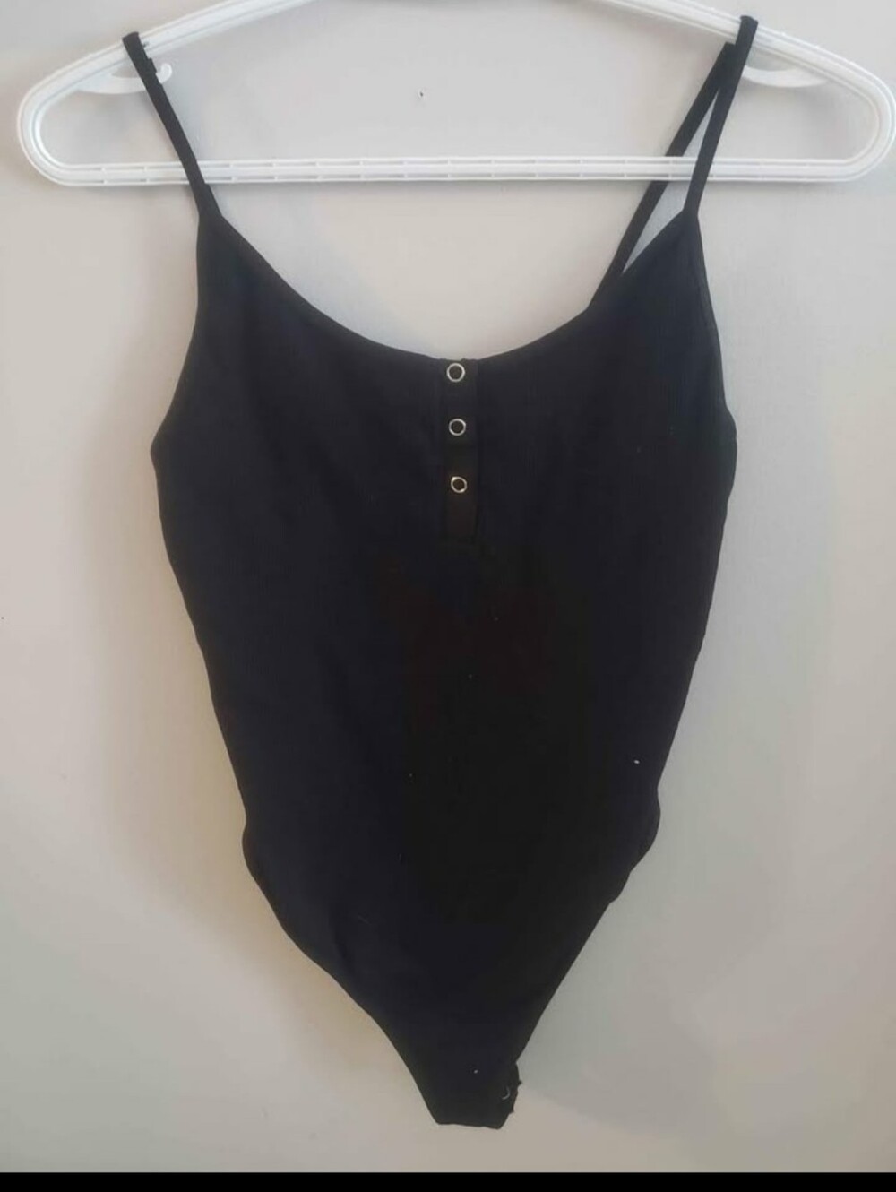 Forever 21 Black Ribbed Snap-Front Bodysuit